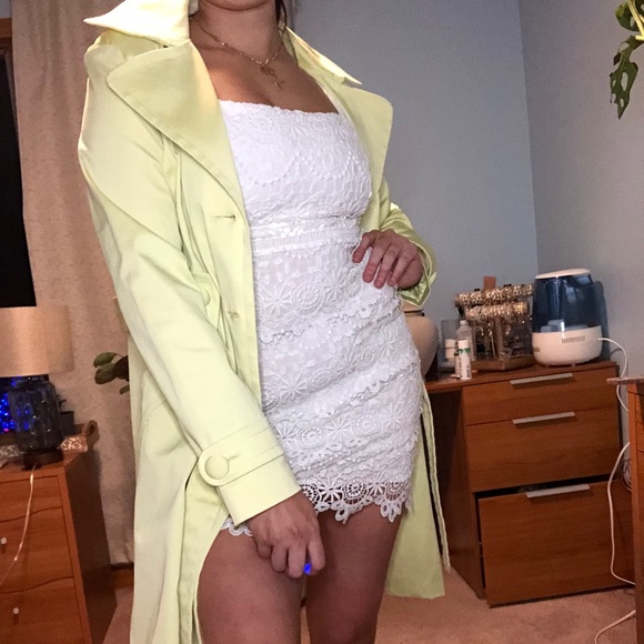 VINTAGE Nine West lemon lime elegant trench coat - Picture 1 of 7